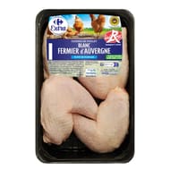 Carrefour 4 cuisses de poulet blanc fermier d'Auvergne label rouge
