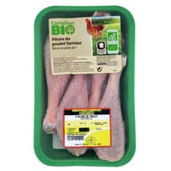 Carrefour bio pilons de poulet blanc fermier