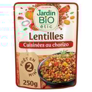 Jardin bio étic lentilles cuisinées au chorizo bio 250g