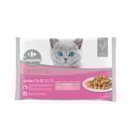 Carrefour companino pâtée pour chat junior en sauce au saumon x4 -340g
