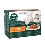Carrefour companino pâtée pour chat viande/poisson x12 - 1020g