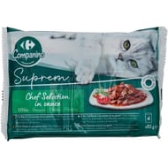 Carrefour companino pâtée pour chat viande/poisson/légumes x4 - 340g