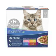 Carrefour companino pâtée pour chats sauce poissons/viandes x8 - 680g
