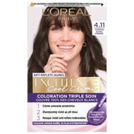 Excellence cool crème coloration triple soin 4.11 châtain ultra cendré