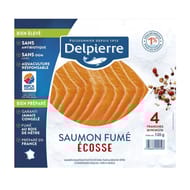Delpierre saumon Atlantique fumé élevé Ecosse 120g