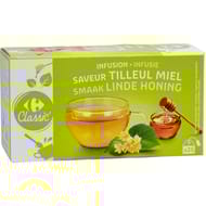 Carrefour classic' infusion saveur tilleul miel 25 sachets - 40g