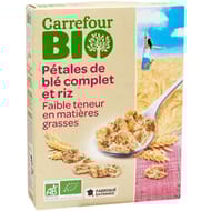 Carrefour bio céréales pétales blé complet/riz bio -300g