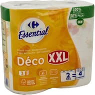 Carrefour essential essuie-tout décoré xxl 2 rouleaux