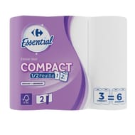 Carrefour essential essuie-tout Compact blanc 3 rouleaux