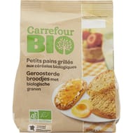 Carrefour bio petits pains grillés aux céréales bio 225g