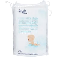 Simpl choice 60 lingettes coton nettoyantes pour bébé