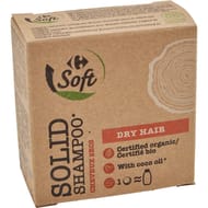 Carrefour soft green shampooing solide cheveux secs bio75g