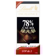 Lindt excellence noir 78% extra fin 2x100- 200g