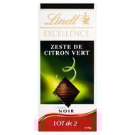 Lindt tablette excellence noir citron vert 2x100g - 200g