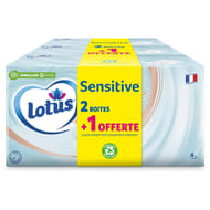 Lotus sensitive 2 boites de 80 mouchoirs +1 offerte