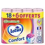 Lotus confort papier hygiénique 24 rouleaux (18+6) rose