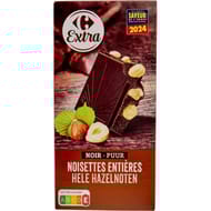 Carrefour extra chocolat noir noisettes entières tablette 200g
