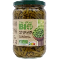 Carrefour bio haricots verts extra fins coupés bio 360g