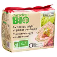 Carrefour bio tartines bio crackers seigle et graines de sésame - 200g