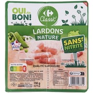 Carrefour classic' lardons nature sans nitrite 150g