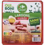 Carrefour Classic' lardons fumés 2x75g