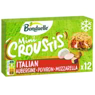 Bonduelle mini croustis italian aubergine courgette mozzarella 240g