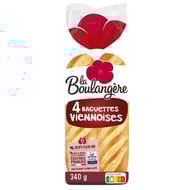 La Boulangère 4 baguettes viennoises fendues 340g