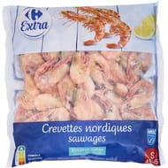 Carrefour extra crevettes nordiques sauvages 500g