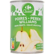 Carrefour fruits au sirop poires williams 225g