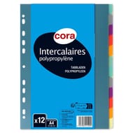 Cora 12 intercalaires 210x297 polypropylène translucide