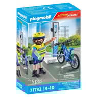 71732 Policier cycliste avec borne de recharge