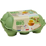 Carrefour bio 6 oeufs gros coque