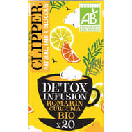 Clipper infusion détox romarin curcuma saveur agrumes bio 44g