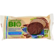 Carrefour bio galettes de mais chocolat au lait 100g