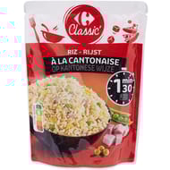 Carrefour classic' riz micro-ondes à la cantonaise 1mn30 250g