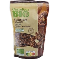Carrefour bio crouistillant 3 chocolats 375g