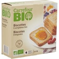 Carrefour bio 2 sachets de 18 biscottes complètes bio 300g