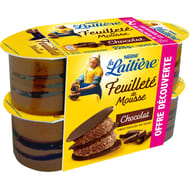 La laitière feuilleté de mousse chocolat 4x57g offre découverte