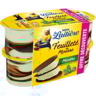 La laitiere feuilleté de mousse menthe 4x57g offre découverte