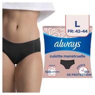 Always culotte menstruelle lavable, l, hipster, noir, flux modere a ab
