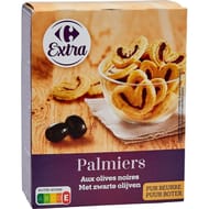 Carrefour extra biscuits apéritif palmiers olives noires 100g