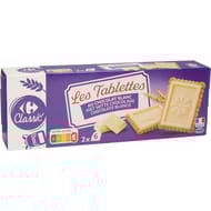 Carrefour classic' biscuits tablette chocolat blanc 150g