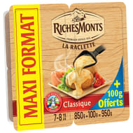 RichesMonts raclette tranche nature format familial  850g + 100g offerts