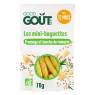 Good Goût mini-baguettes au romarin et au fromage bio 70g