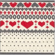 20 serviettes 33x33cm 3 plis coeurs tricot
