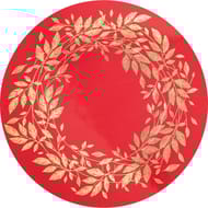 4 sous assiettes 34cm couronne de sureau or fond rouge