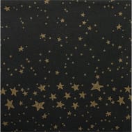 12 serviettes celeste effet textile 40x40 cm chemin étoile or fond noir
