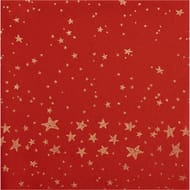 12 serviettes celeste effet textile 40x40cm chemin étoile or fond rouge