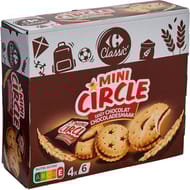 Carrefour classic' mini biscuit gôut chocolat pocket 168g