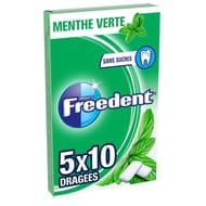 Freedent chewing-gum sans sucres menthe verte 5x10 - 70g